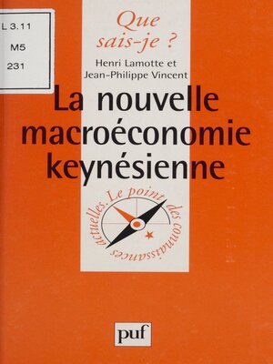 cover image of La nouvelle macroéconomie keynésienne